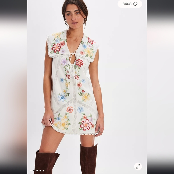 NWOT Free People Willow Embroidered Mini Dress - Picture 4 of 4